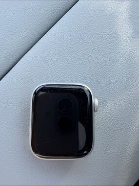 Apple Silver Smartwatch Case with Black Display